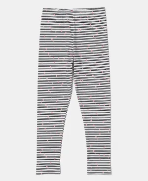 Girl's Super Combed Cotton Elastane Stretch Leggings - Gardenia Print
