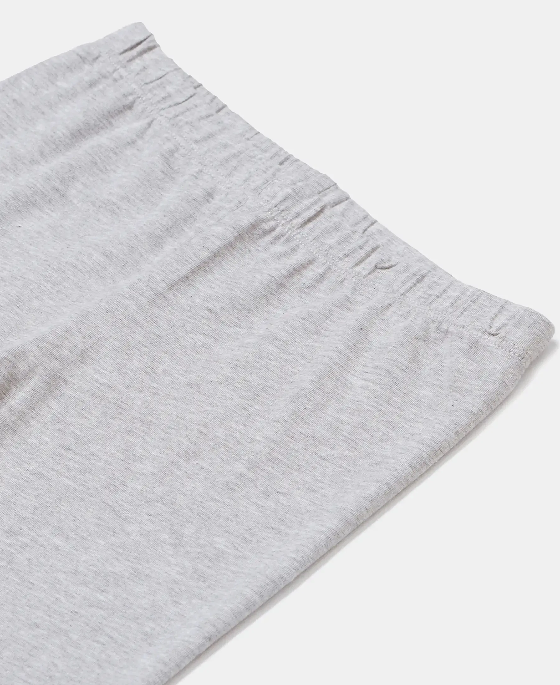 Girl's Super Combed Cotton Elastane Stretch Solid Leggings - Light Grey Melange