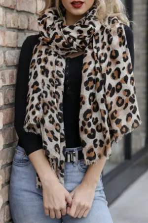 Go Wild Long Leopard Print Scarf