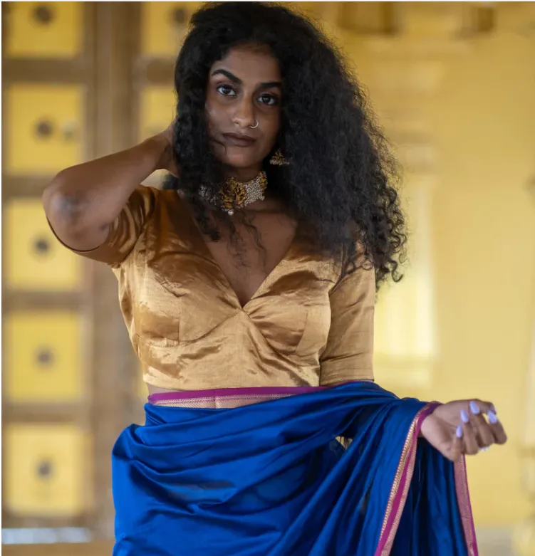 Golden Readymade Chanderi Silk Blouse