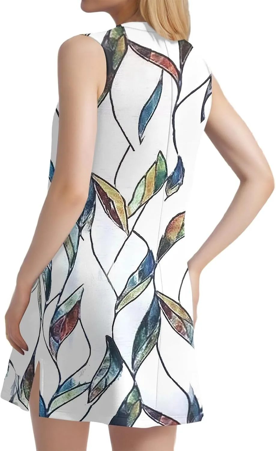 Hip Summer Sports Sundress Ladies Oversize Tanks Loose Fit Dress for Women Printed V Neck Comfort Dresses
