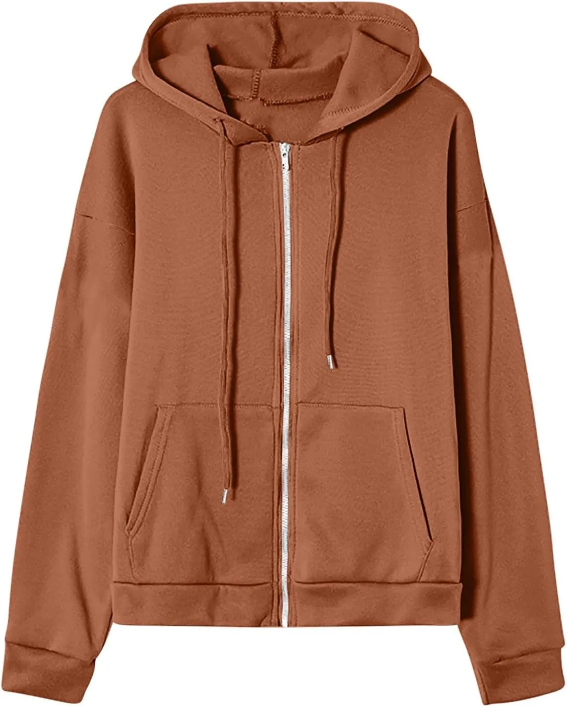 Hoodies for Women Zip up Lightweight Cute Hooded Sweatshirts Drawstring Casual Long Sleeve Jackets 2024 Fall Outfits