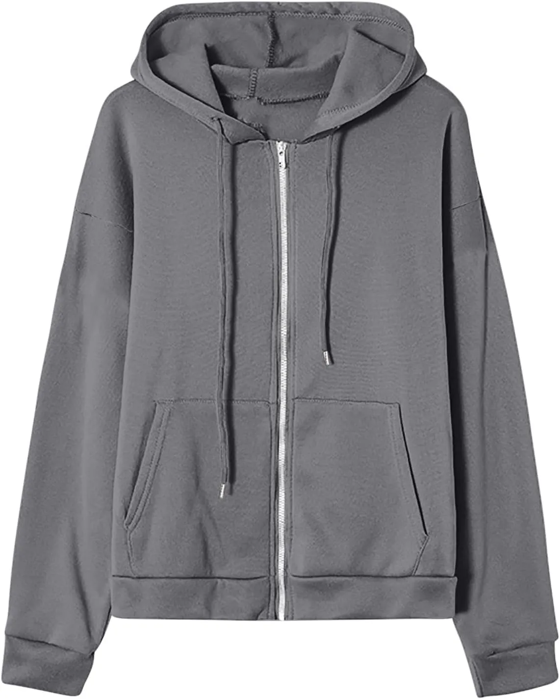 Hoodies for Women Zip up Lightweight Cute Hooded Sweatshirts Drawstring Casual Long Sleeve Jackets 2024 Fall Outfits