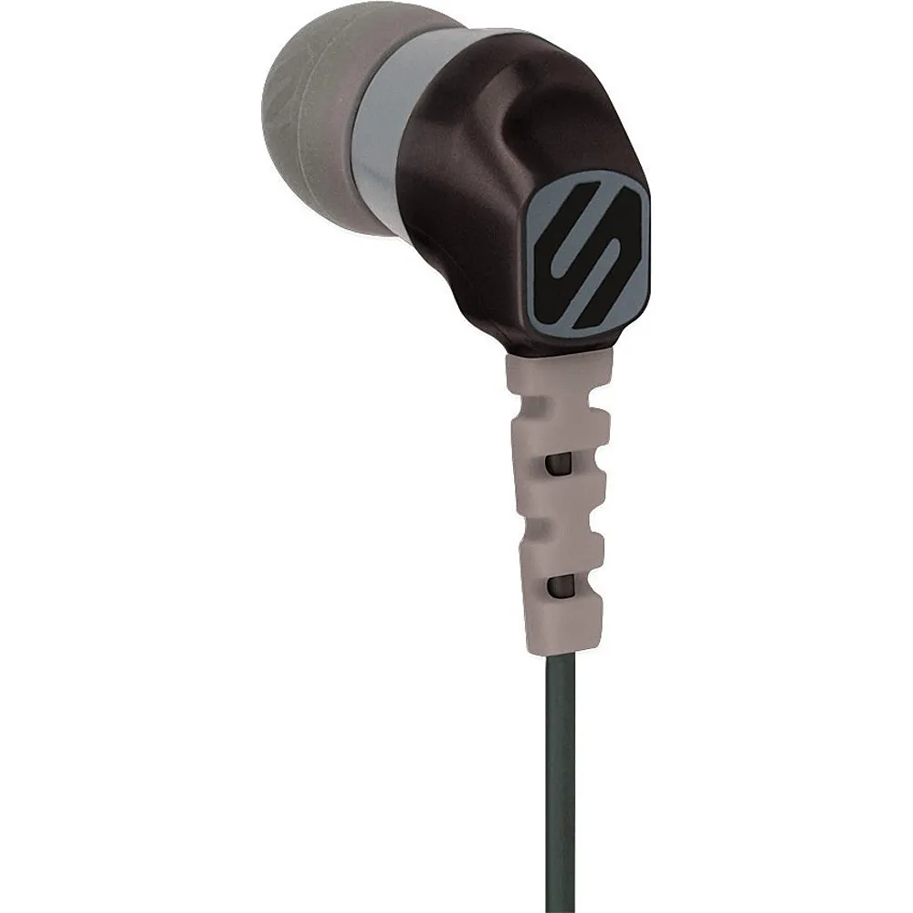 HPS200BKGY Noise Isolation Earbuds w/ Earhooks, Black/Gray