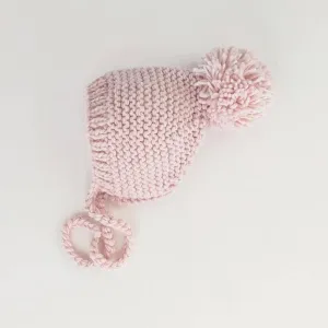 Huggalugs - Blush Garter Stitch Knit Bonnet
