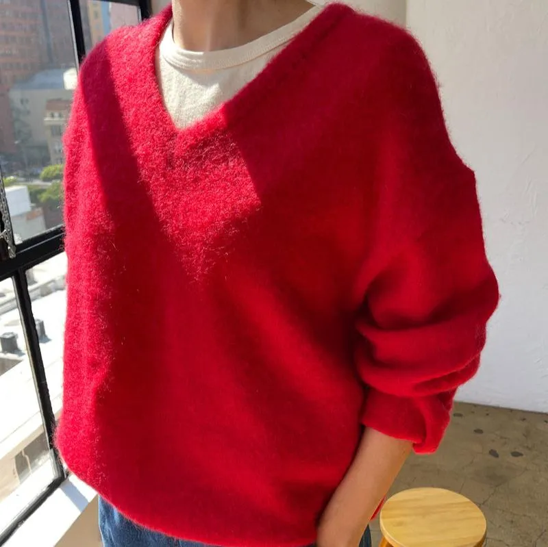 James Mohair Sweater in Red