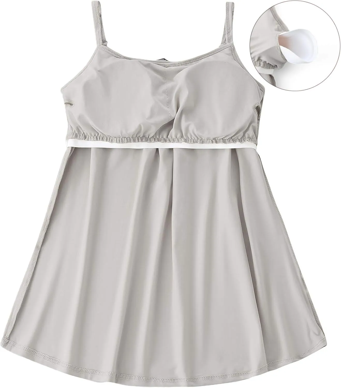 jonivey Women Casual Camisole with Removable Shelf Bra Spaghetti Straps Flowy Lounge Padded Cami Tank Top