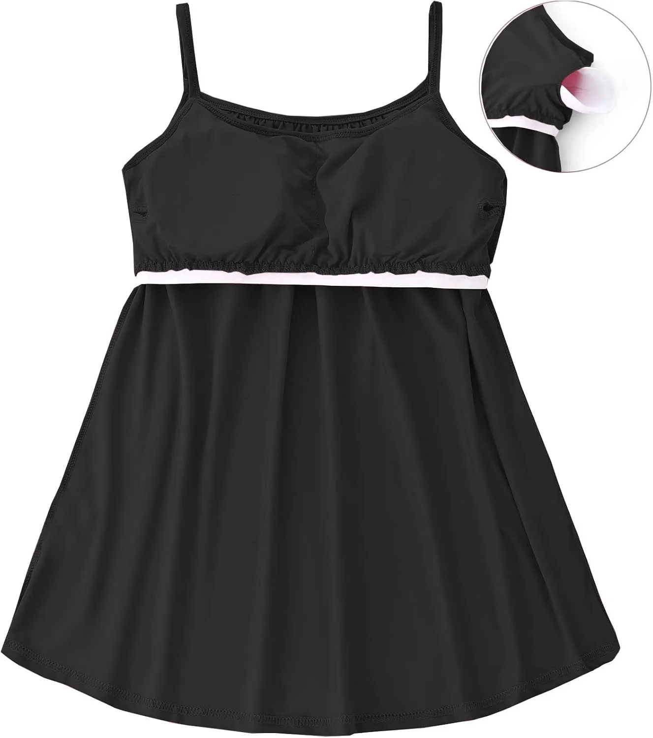 jonivey Women Casual Camisole with Removable Shelf Bra Spaghetti Straps Flowy Lounge Padded Cami Tank Top