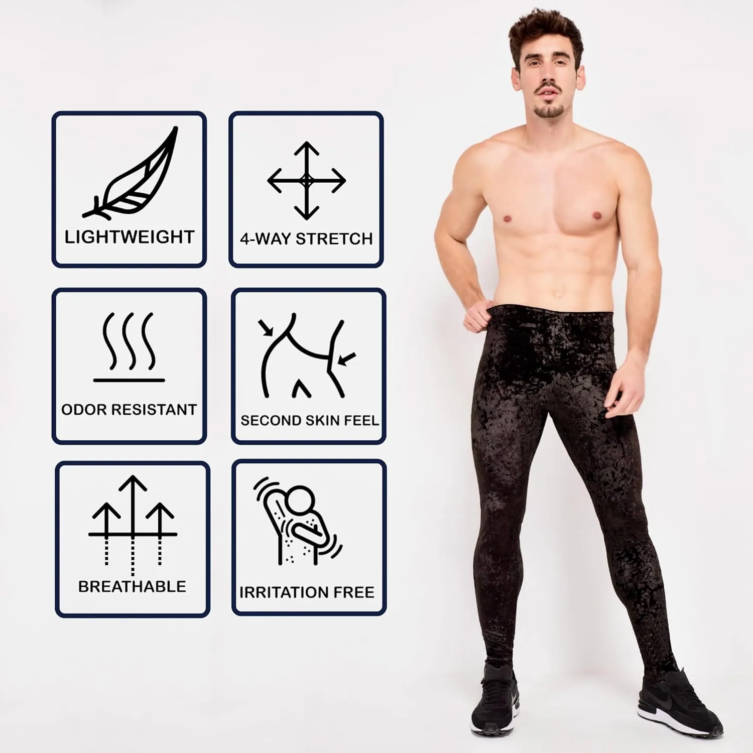 Kapow Meggings Velvet Material Mens Leggings