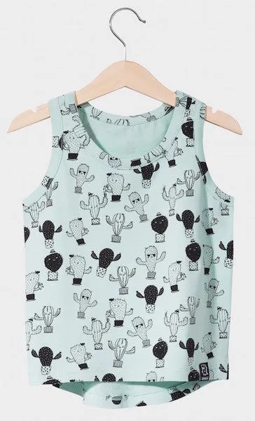 Kukukid TANK-TOP Aquamarine Cactus