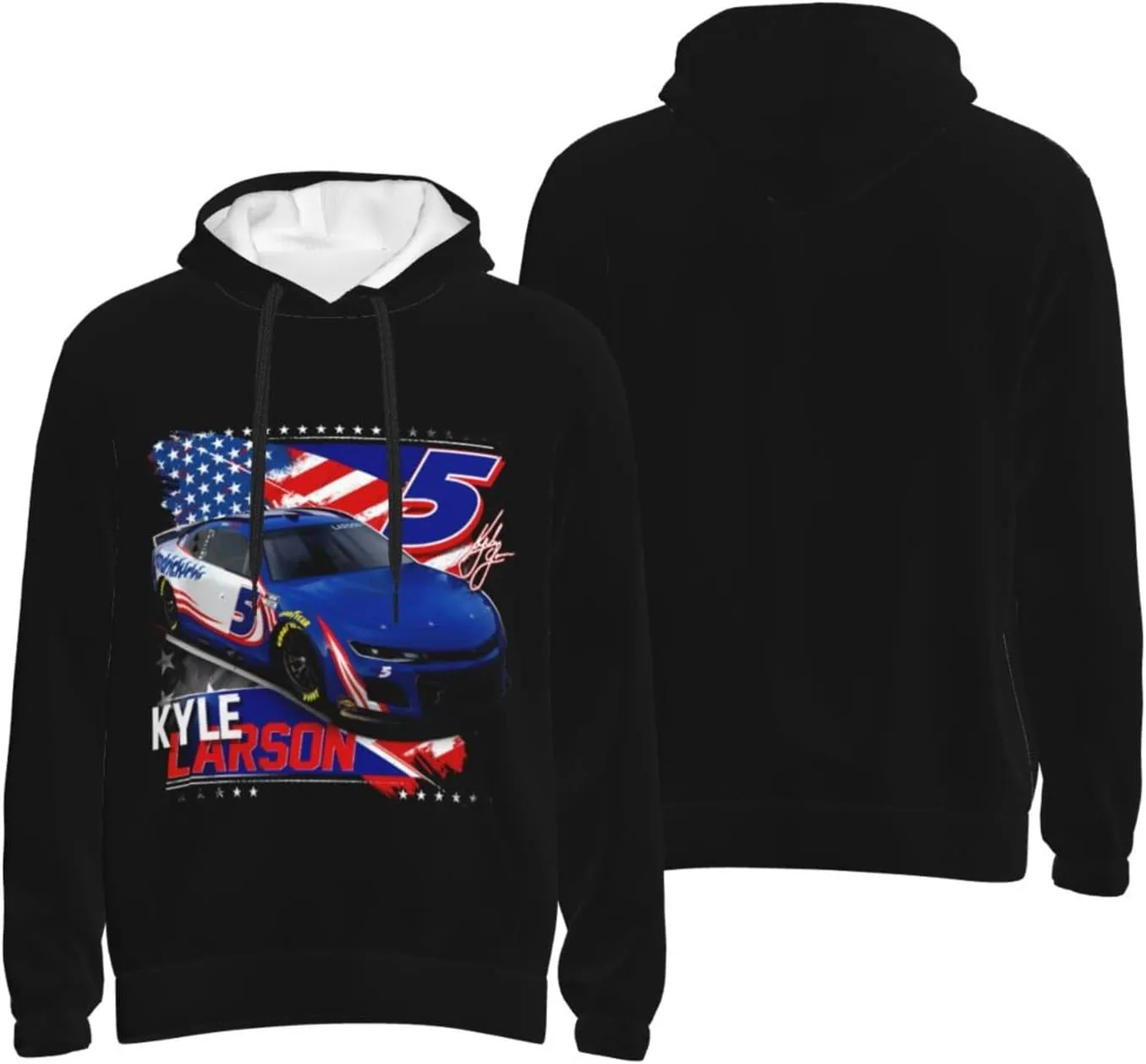 Kyle Larson 5 Men's Pullover Hoodie Classic Pullover Sweatshirt Casual Hooded Sportswear Long Sleeve with Pocket