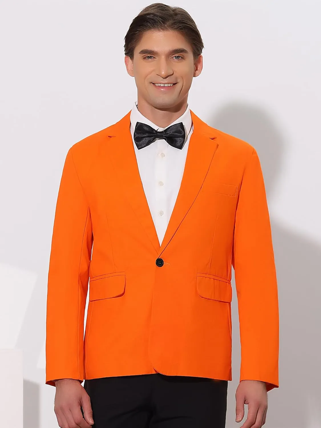 Lars Amadeus Solid Color Business Blazer for Men's One Button Notched Lapel Sports Coat Suit Jackets