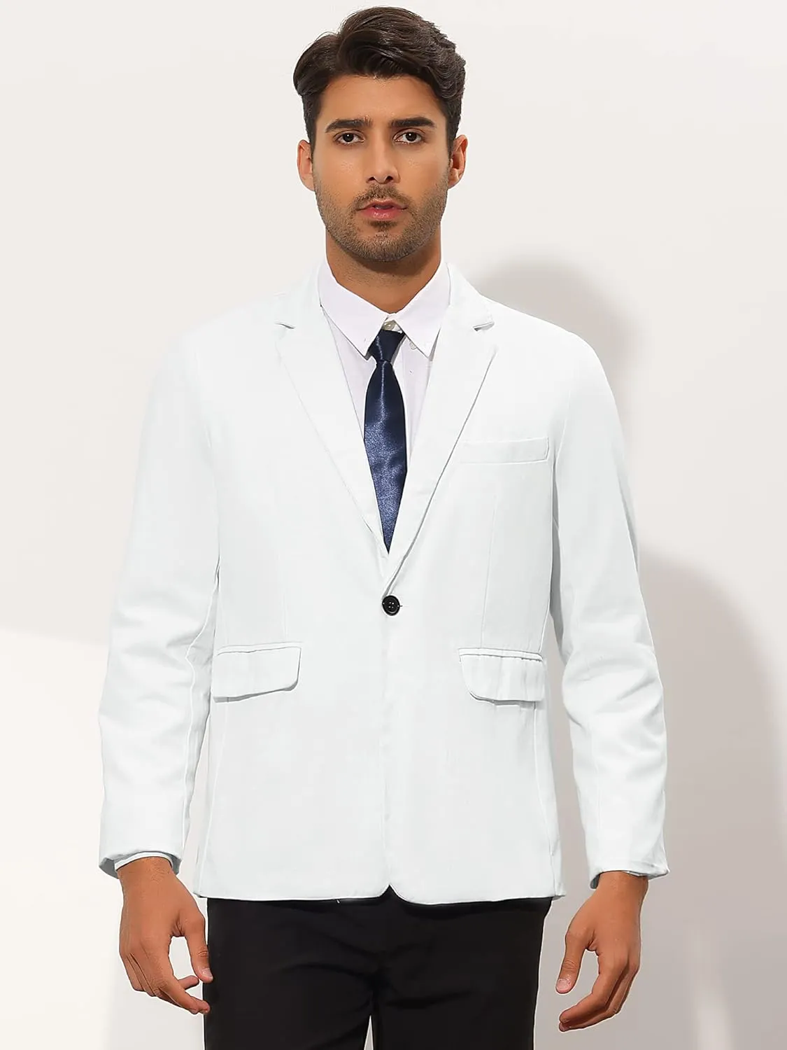 Lars Amadeus Solid Color Business Blazer for Men's One Button Notched Lapel Sports Coat Suit Jackets