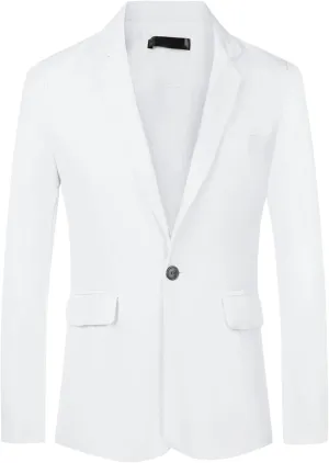 Lars Amadeus Solid Color Business Blazer for Men's One Button Notched Lapel Sports Coat Suit Jackets