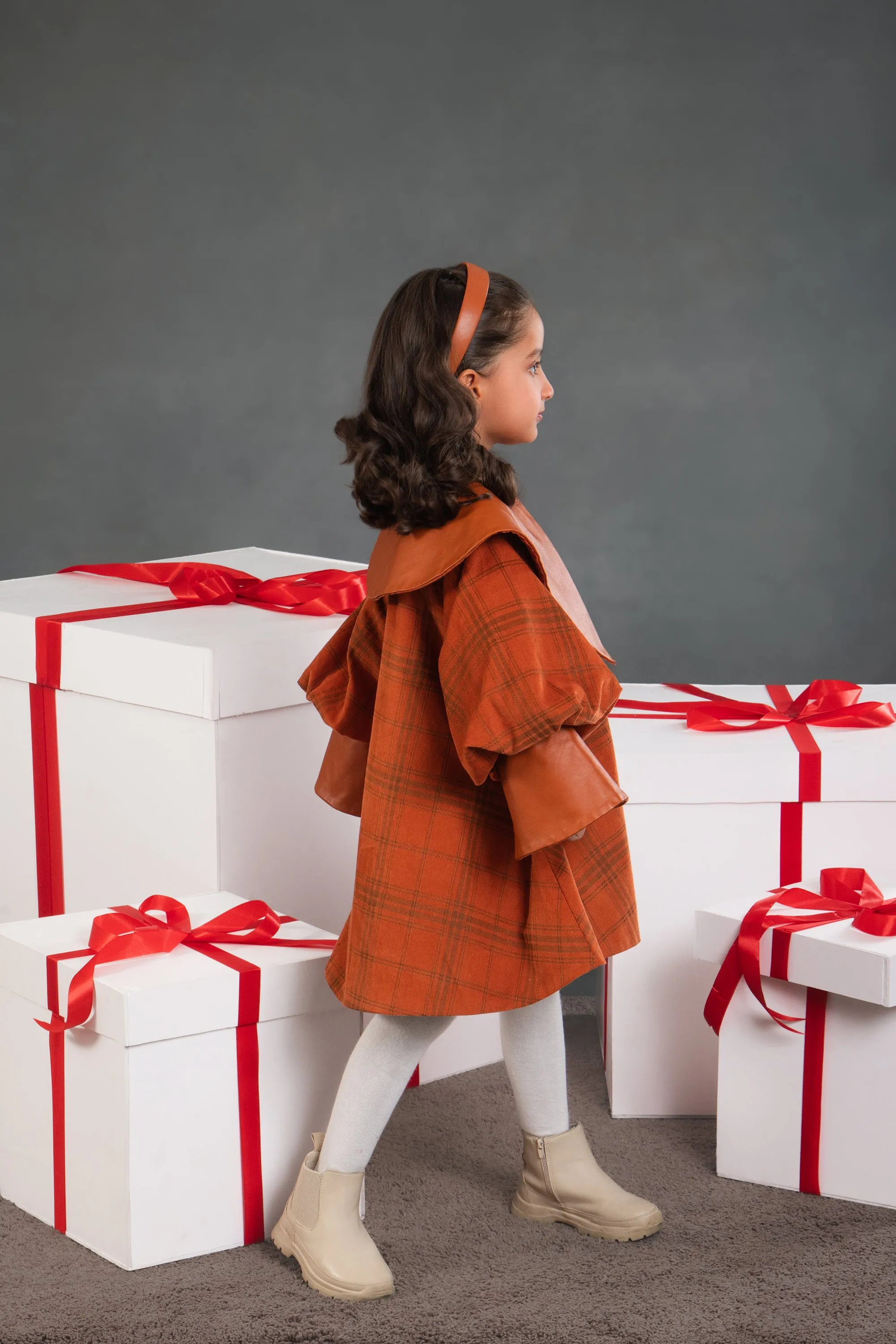Laura Plaid Leather Dress