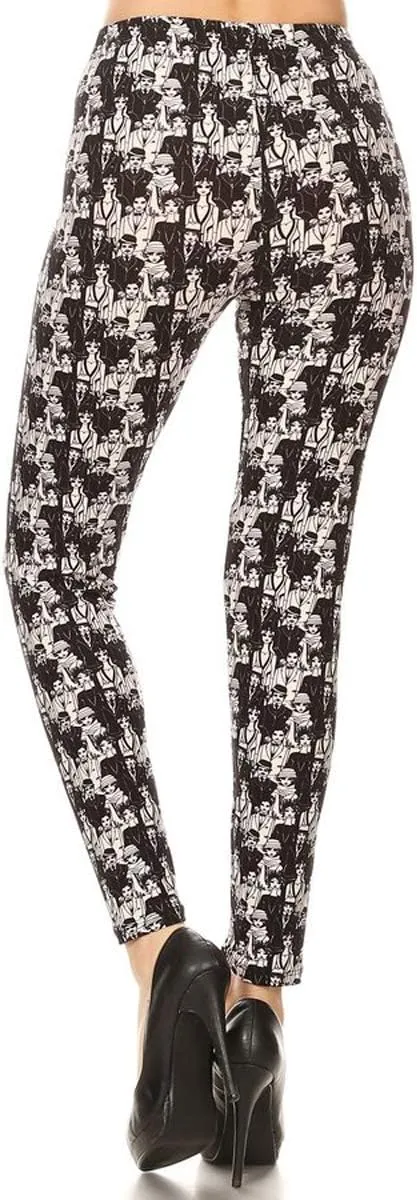 Leggings Depot Women's High Waisted Buttery Soft Skull & Halloween Print Leggings (Available in Plus Size)