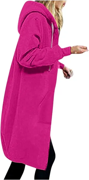 Long Sweatshirts For Women To Wear With Leggings Zip Up Hoodie Lightweight Oversized Jackets 2025 Coat with Pockets