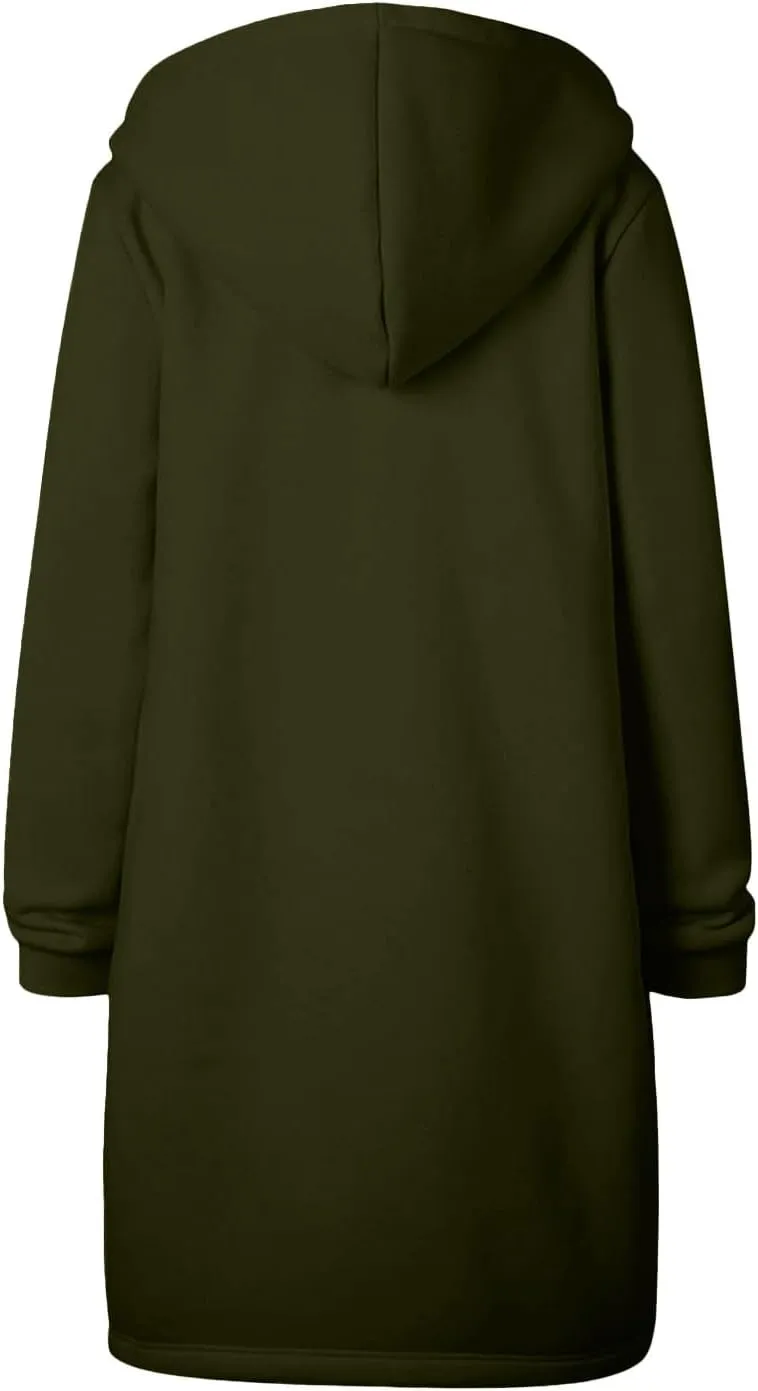 Long Sweatshirts For Women To Wear With Leggings Zip Up Hoodie Lightweight Oversized Jackets 2025 Coat with Pockets