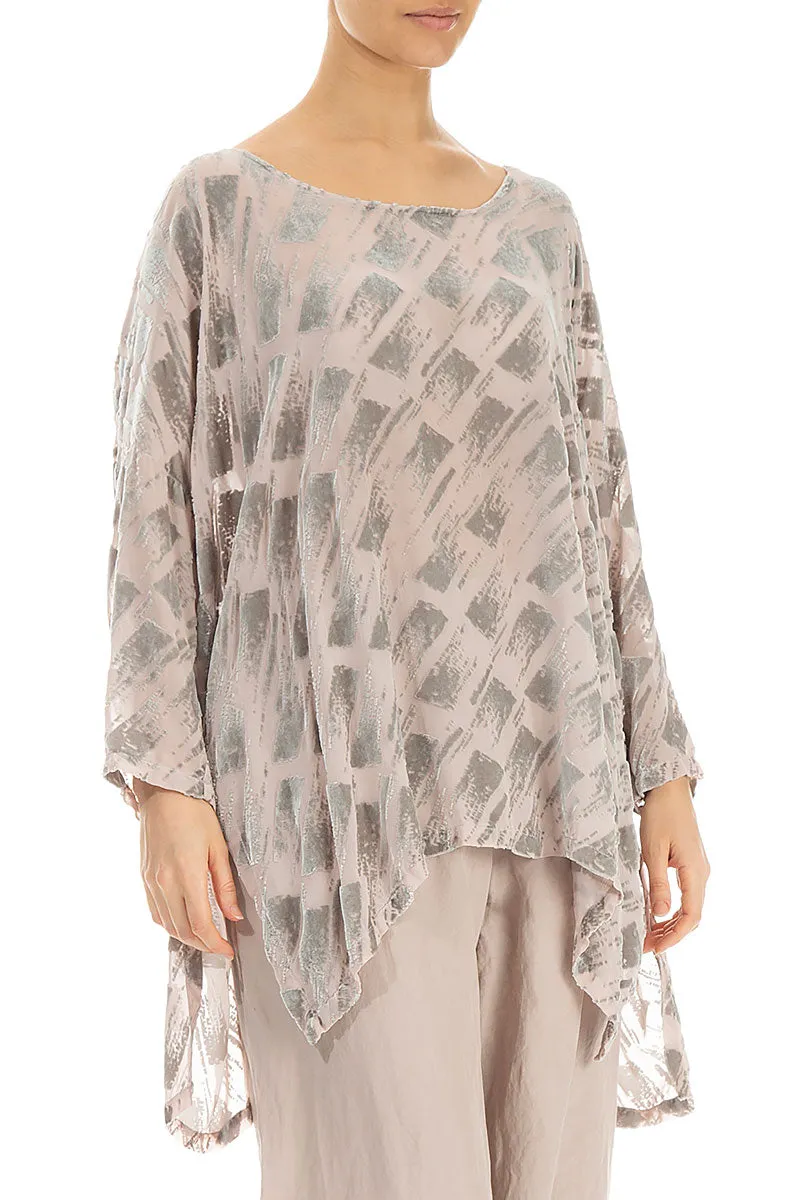 Loose Devoré Antique Rose Silk Tunic