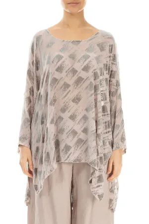Loose Devoré Antique Rose Silk Tunic