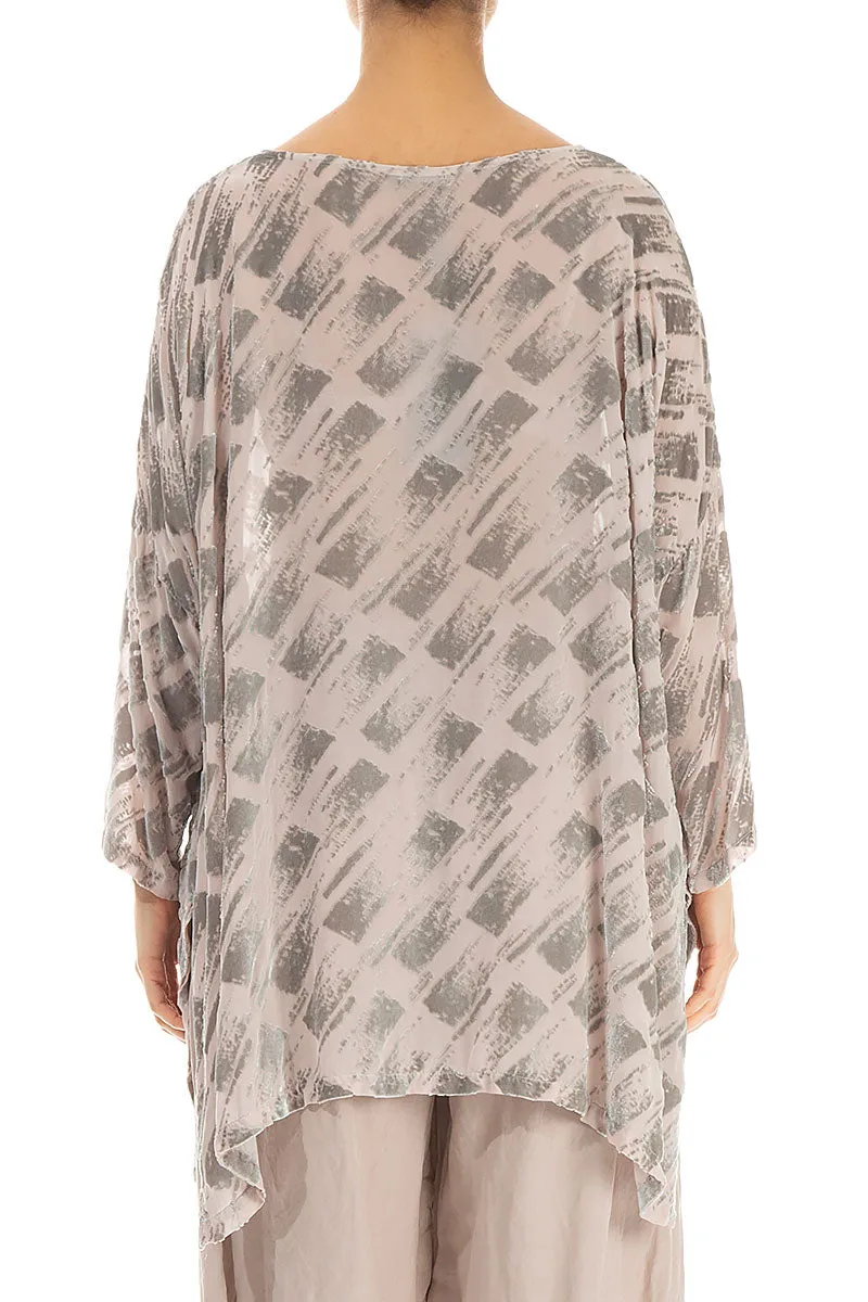 Loose Devoré Antique Rose Silk Tunic