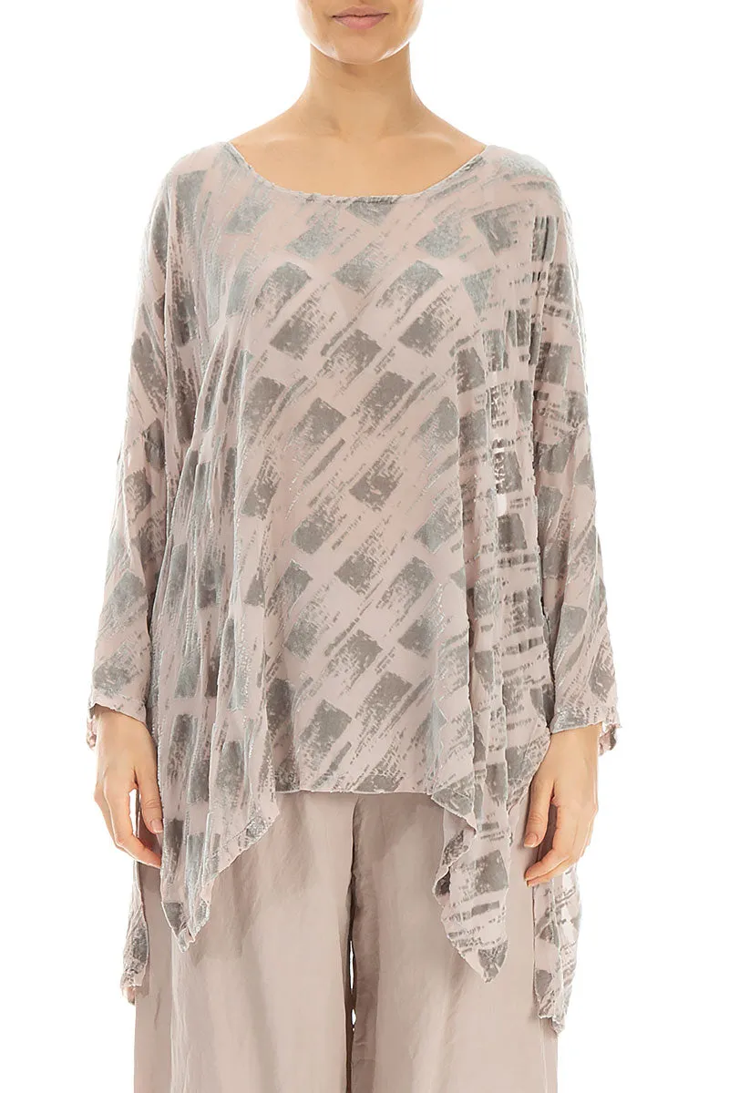 Loose Devoré Antique Rose Silk Tunic