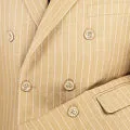 Luxurious Men's Gangster Stripe Suit Camel