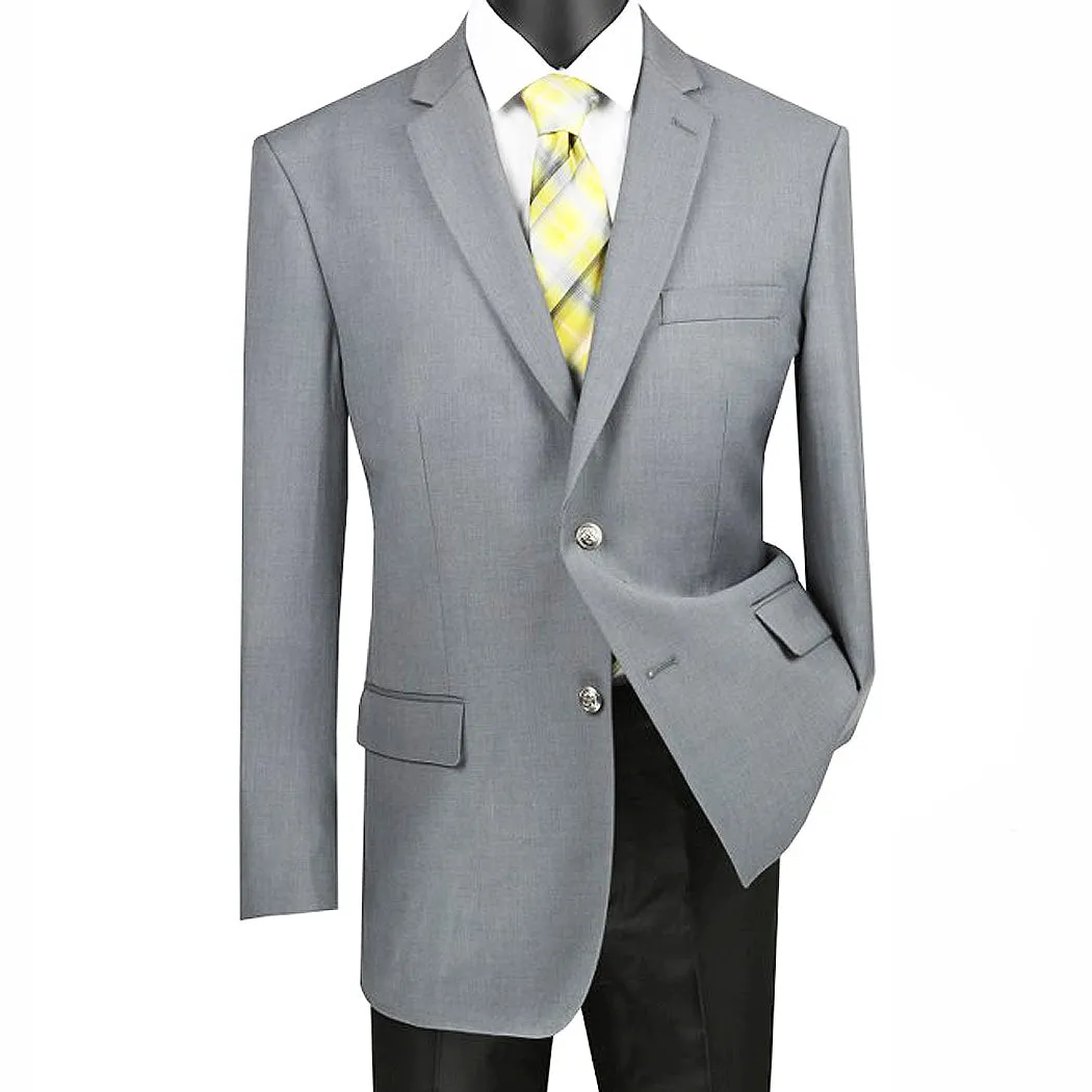 Luxurious Men's Regular-Fit Dress Blazer - Medium Gray