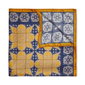 Medieval Mosaic Silk Pocket Square in Gold