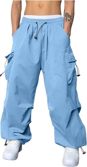 Men Cargo Pants Casual Cotton Stretch Elastic Waist Pant Work Pant with Pockets