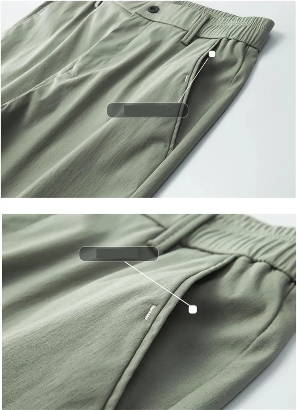 Men Spring Summer Pants Thin Stretch Slim Fit Elastic Waist Business Classic Trousers