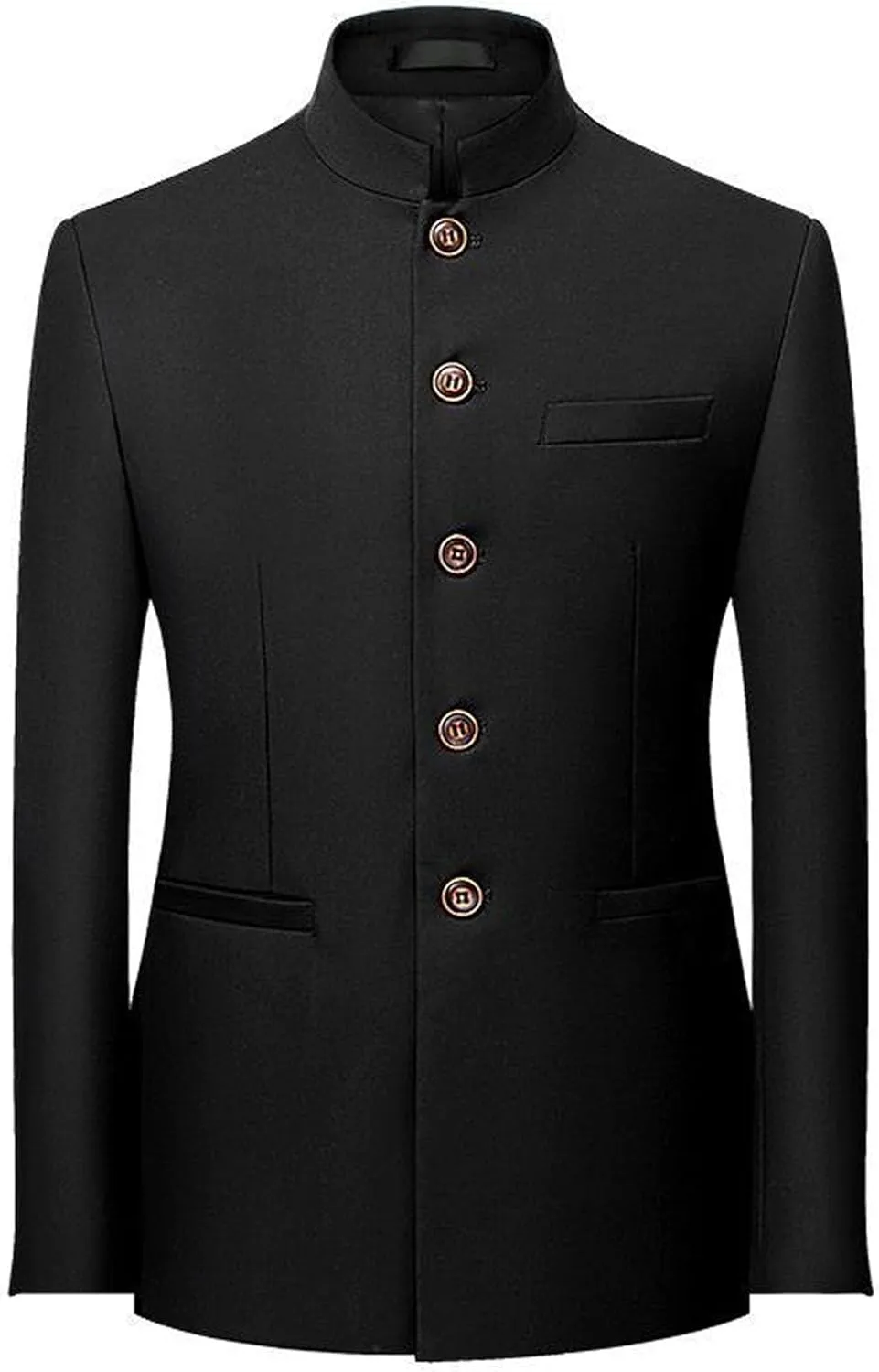 Men's 2 Pieces Chinese Tunic Suit Set Slim Fit Stand Collar Blazer Jacket Pants Suits Formal Wedding Dress