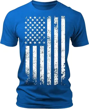Mens 4Th of July Shirt Short Sleeve Slim Fit Cotton USA Patriotic T Shirts Comfy Casual Summer Graphic American Flag Shirts
