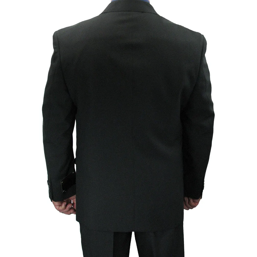 Men's Regular Fit Double-Breasted Dress Suit Charcoal Gray
