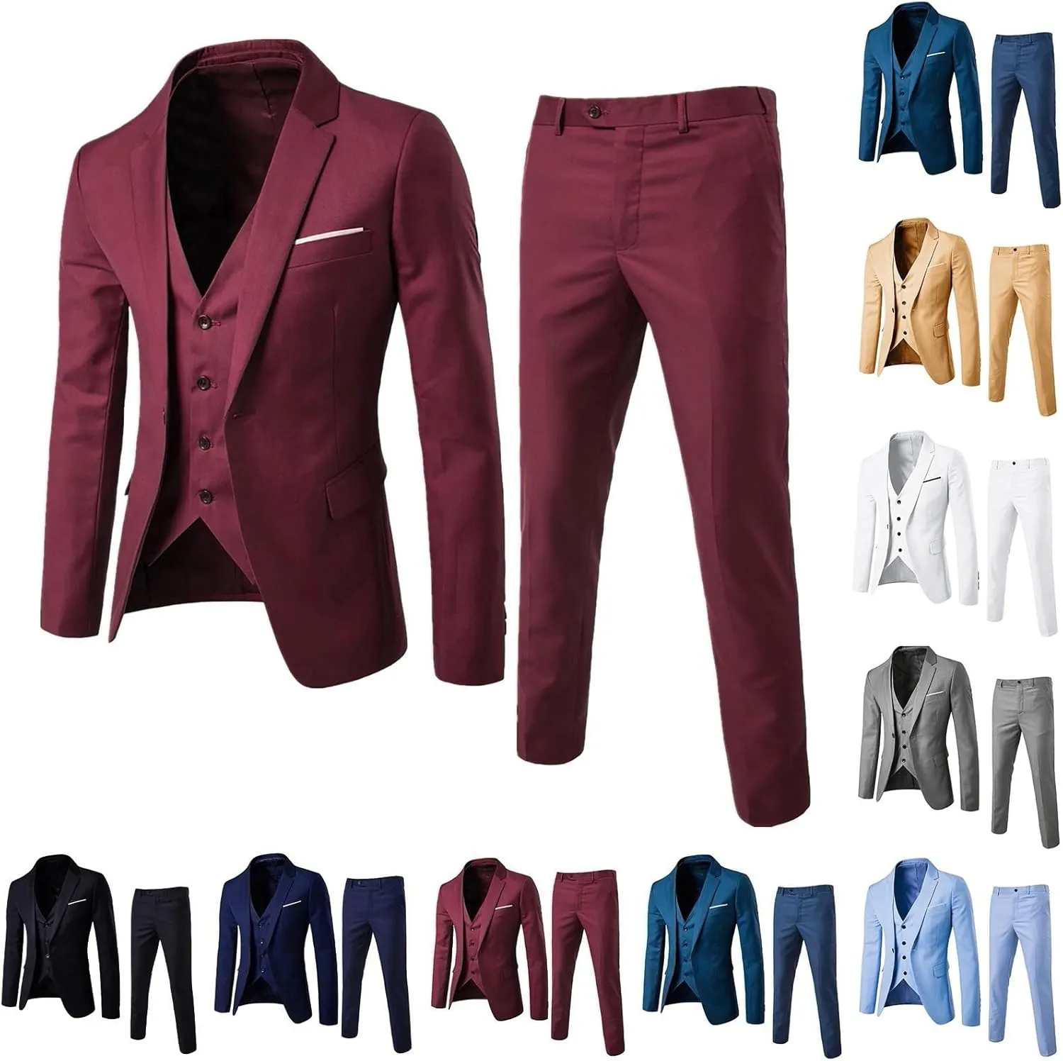 Mens Suits Classic Fit 2 Piece Wedding Vest Suit Party 3- Slim Men's Coats Jackets Traje Para De Vestir Mens Suit