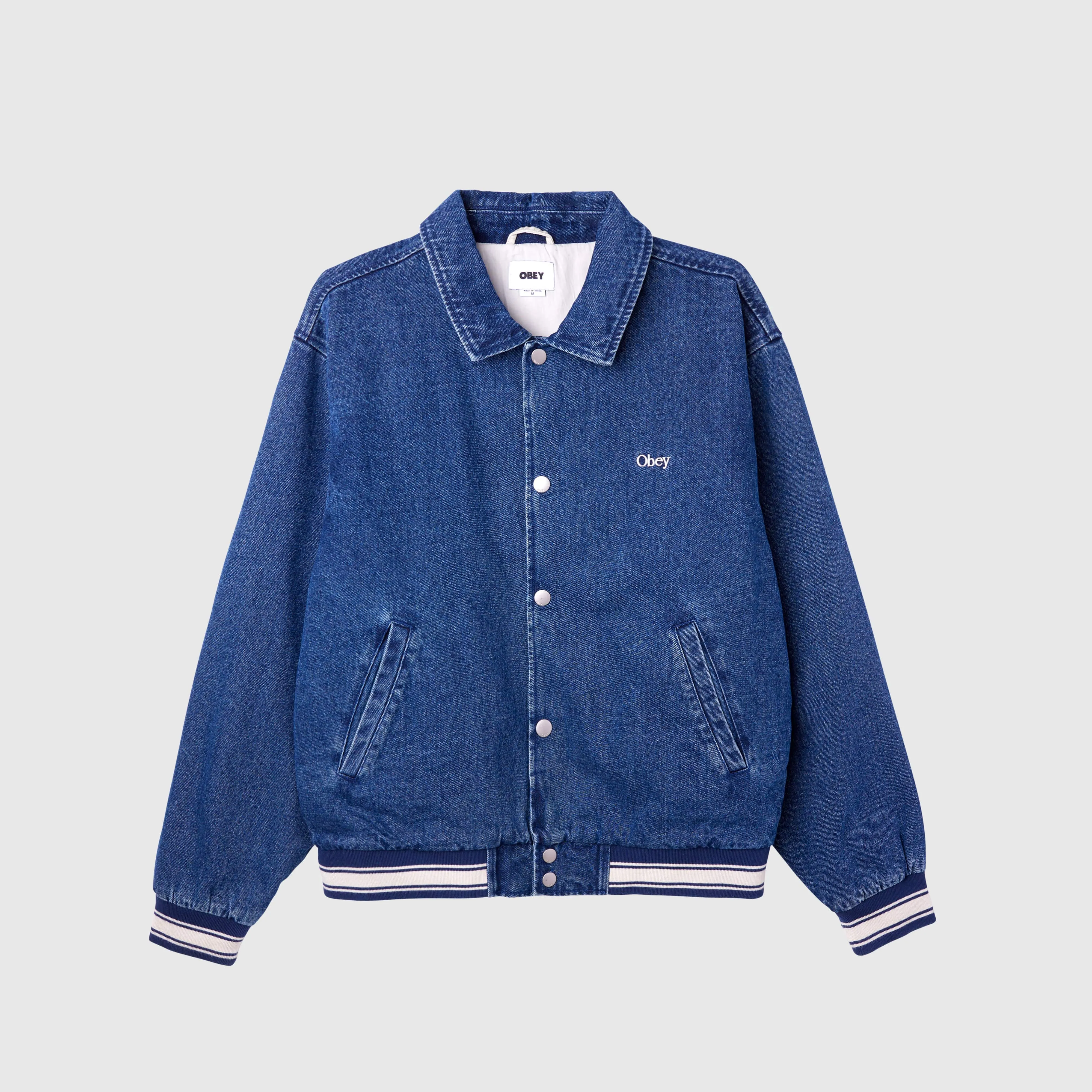 Obey Rose Blouson Jacket - Stone Wash / Indigo