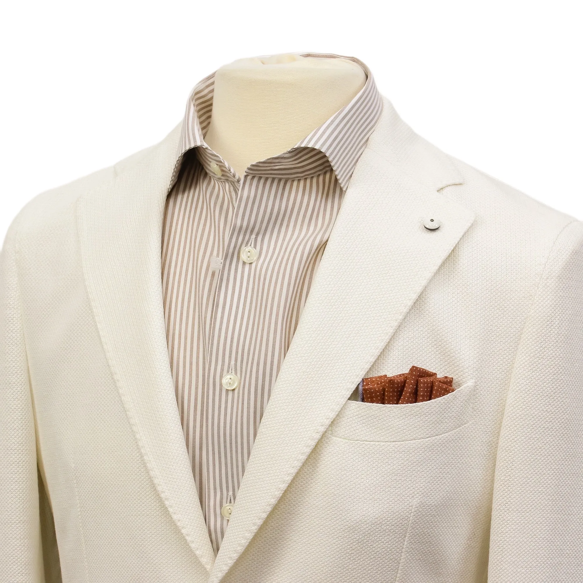 Off-White Linen-Cotton Jersey Tailored Unconstructed Sport Jacket - L.B.M. 1911
