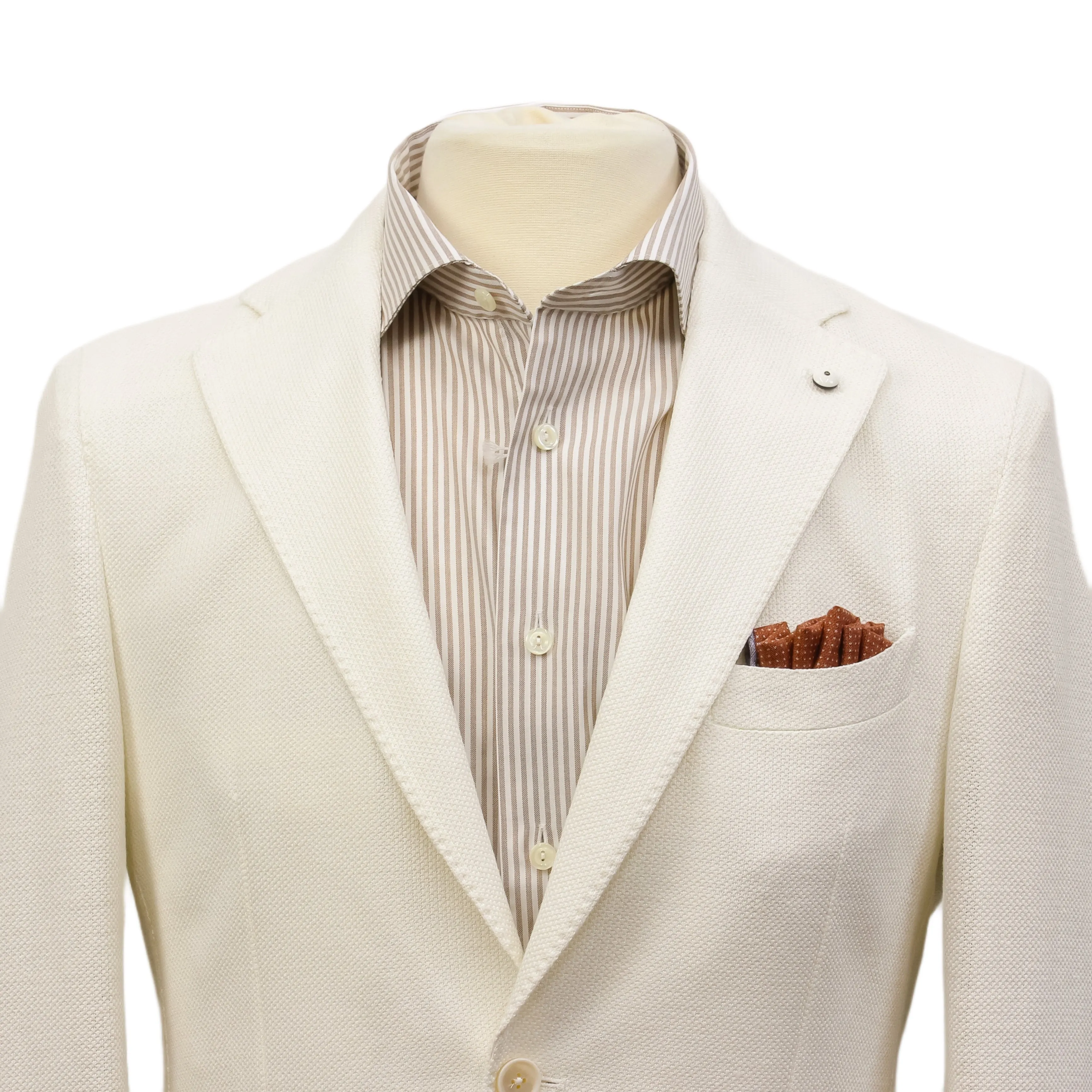 Off-White Linen-Cotton Jersey Tailored Unconstructed Sport Jacket - L.B.M. 1911