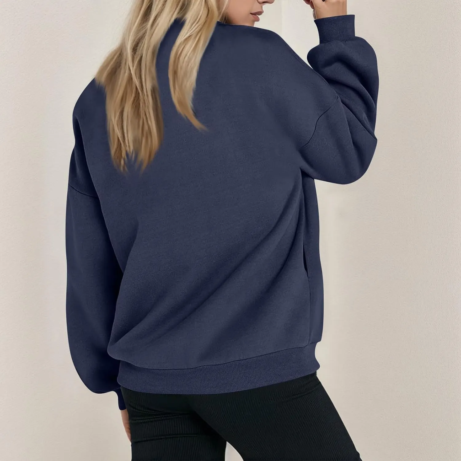 Oversized Zip Up Sweatshirt Women Fleece Bomber Zip Up Jacket Casual Teen Girls Athletic Sweat Jackets with Pockets