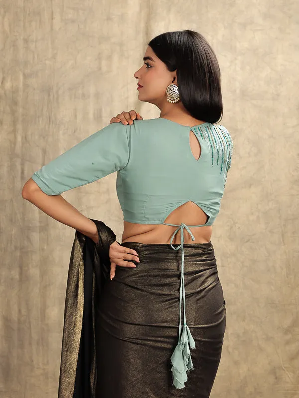 Pastel Green Hand Embroidered Blouse