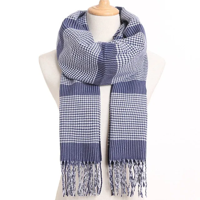 Plaid Winter Scarf Women