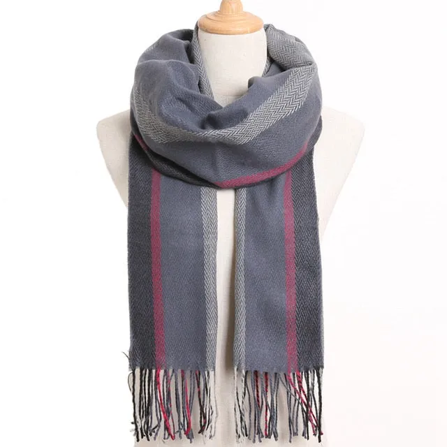 Plaid Winter Scarf Women