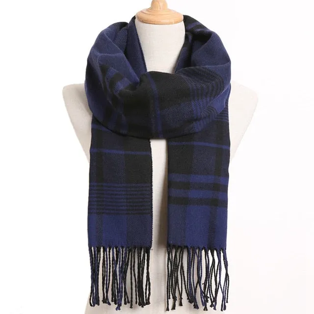 Plaid Winter Scarf Women