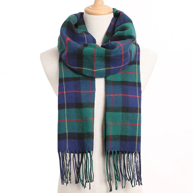 Plaid Winter Scarf Women