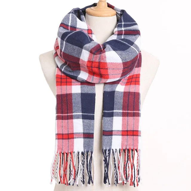 Plaid Winter Scarf Women