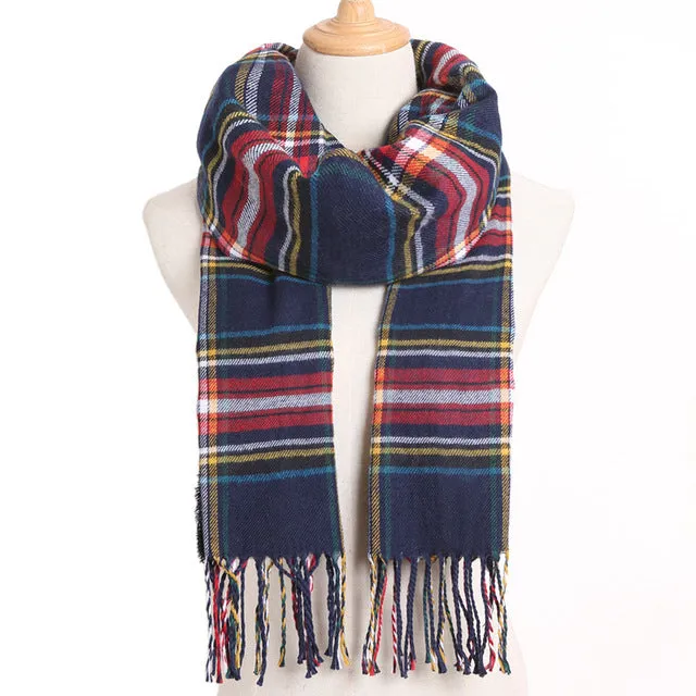 Plaid Winter Scarf Women