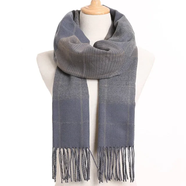 Plaid Winter Scarf Women