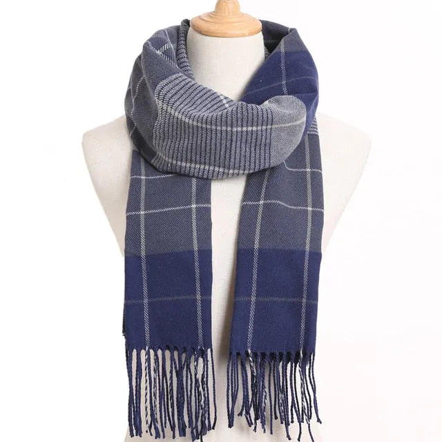 Plaid Winter Scarf Women