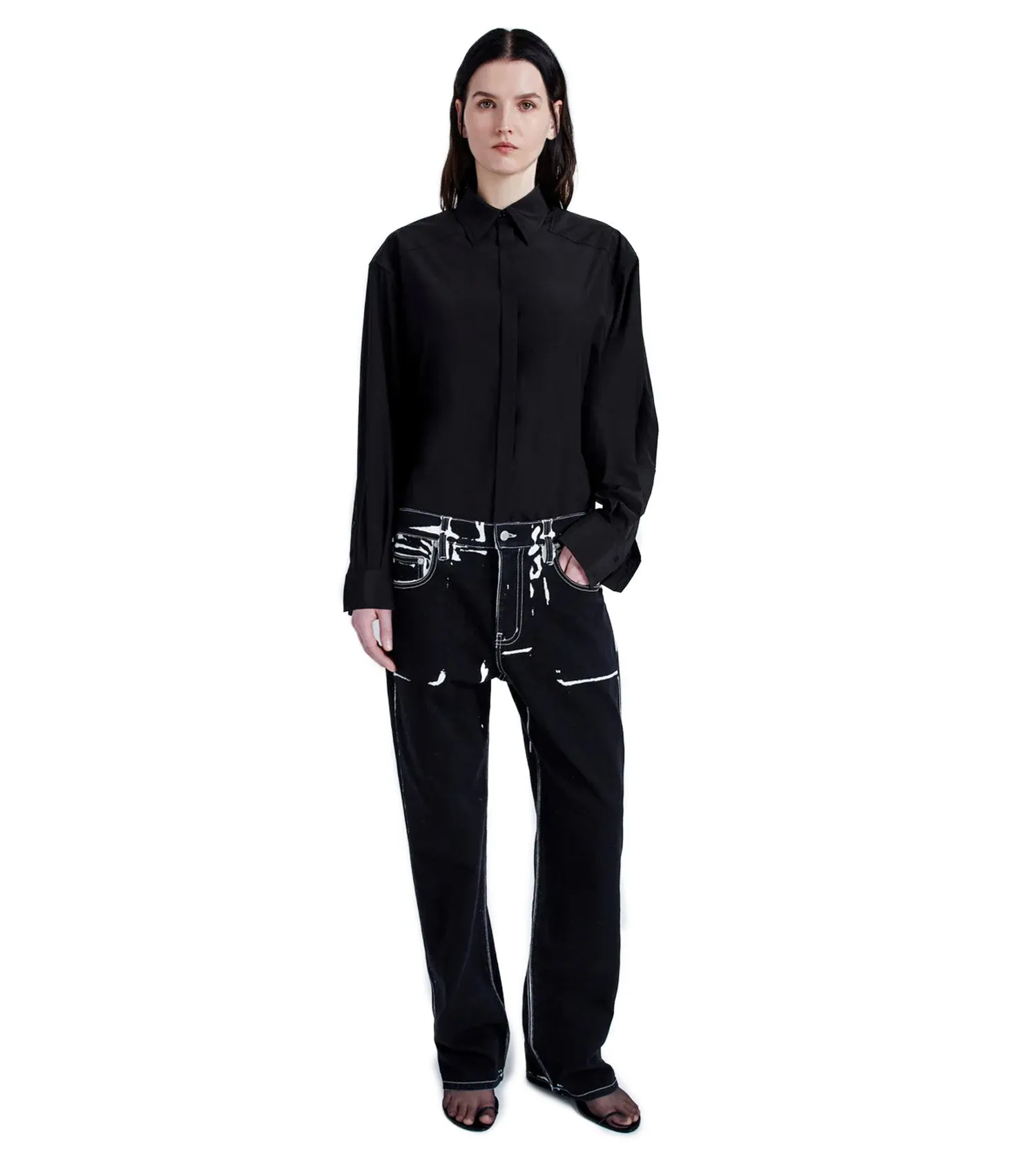 PROENZA SCHOULER Demi Blouse in Stretch Silk Viscose