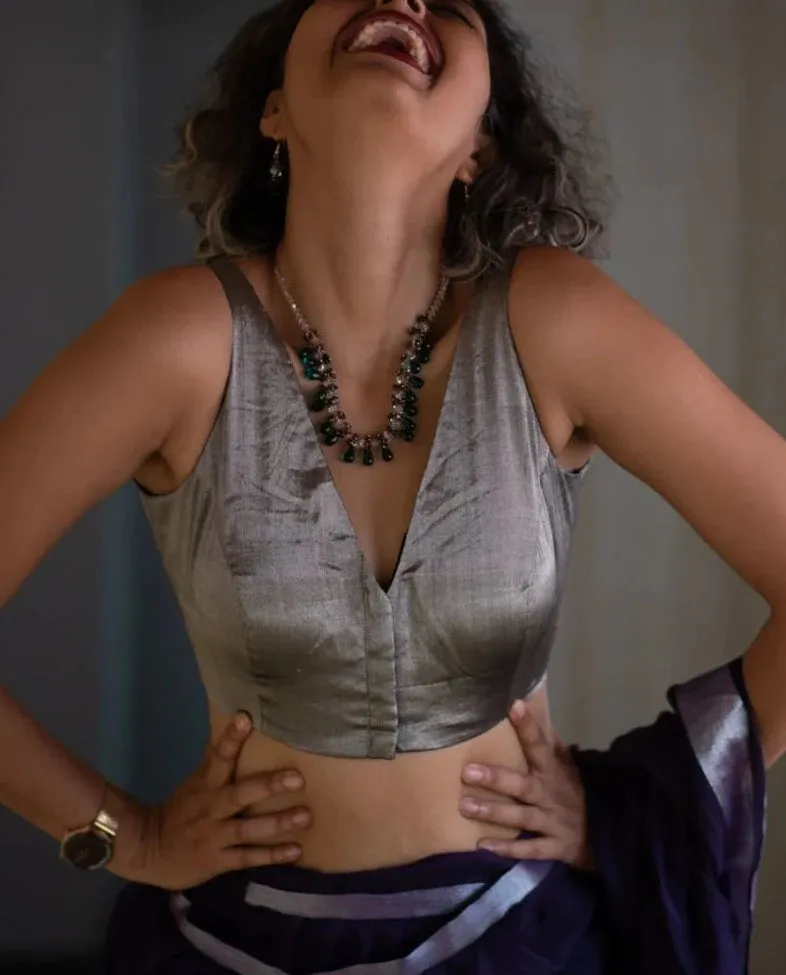 Readymade Gorgeous Blouse Made of Handloom Chanderi Silk & Zari